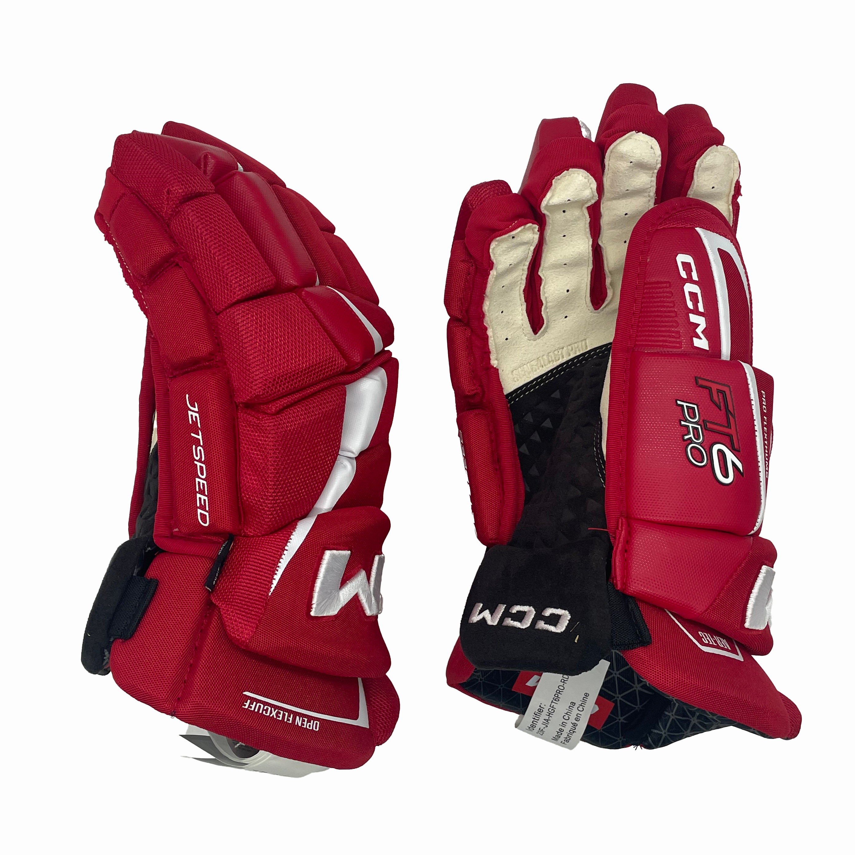 Gants de hockey CCM Jetspeed FT6 Pro (rouge/blanc)